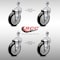 Service Caster 5 Inch SS Black Polyurethane Wheel Swivel 1/2 Inch Threaded Stem Caster Set SCC SCC-SSTS20S514-PPUB-BLK-121315-4 - alternate 2